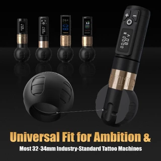 {อําลาต่อกรดมือ} ด้ามจับสักซิลิโคน AMBITION | 42 มม. ออกแบบตามหลักสรีรศาสตร์เกรดทางการแพทย์ 200℃การทําหมัน | การออกแบบตามหลักสรีรศาสตร์กันลื่น | เหมาะสําหรับรุ่น 32-34 มม. | เข้ากันได้กับเครื่องสักเมนสตรีม
