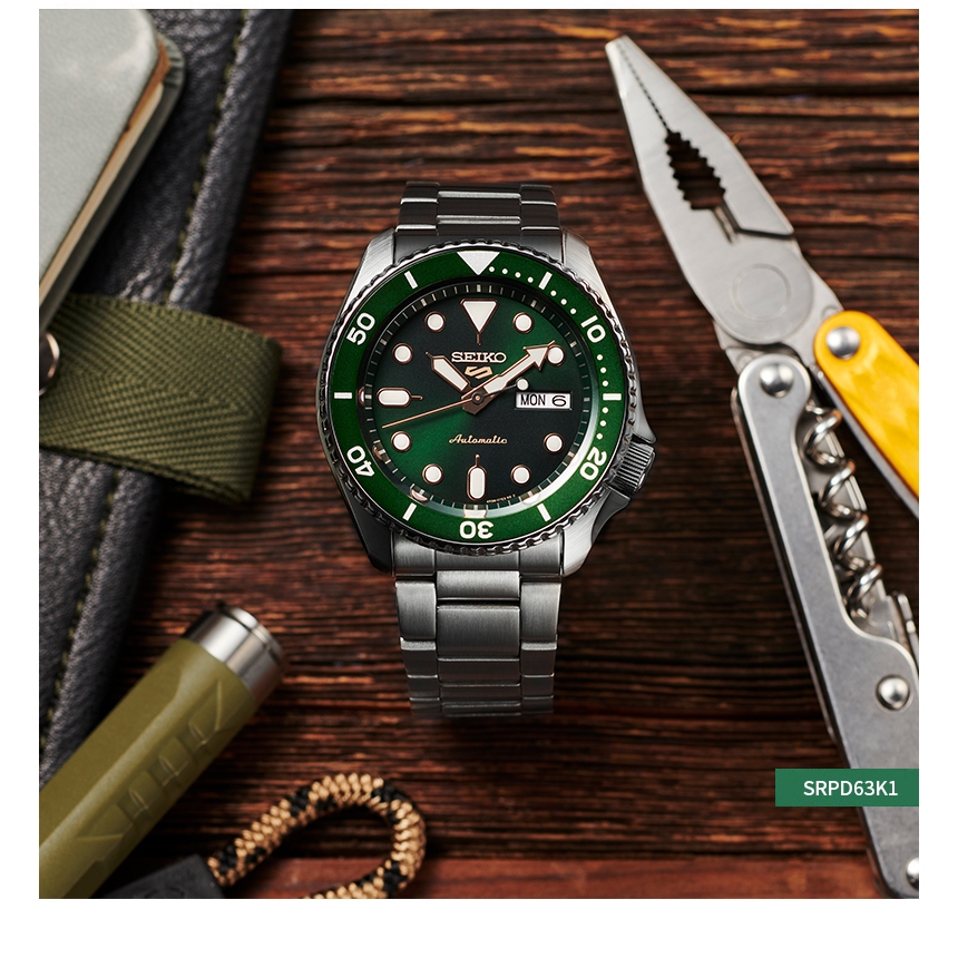 นาฬิกาผู้ชาย  ของแท้ นาฬิกาข้อมือ Seiko 5 Sports GMT เครื่องศูนย์ไทย พร้อมกล่อง seiko นาฬิกา SEIKO 5 SPORT