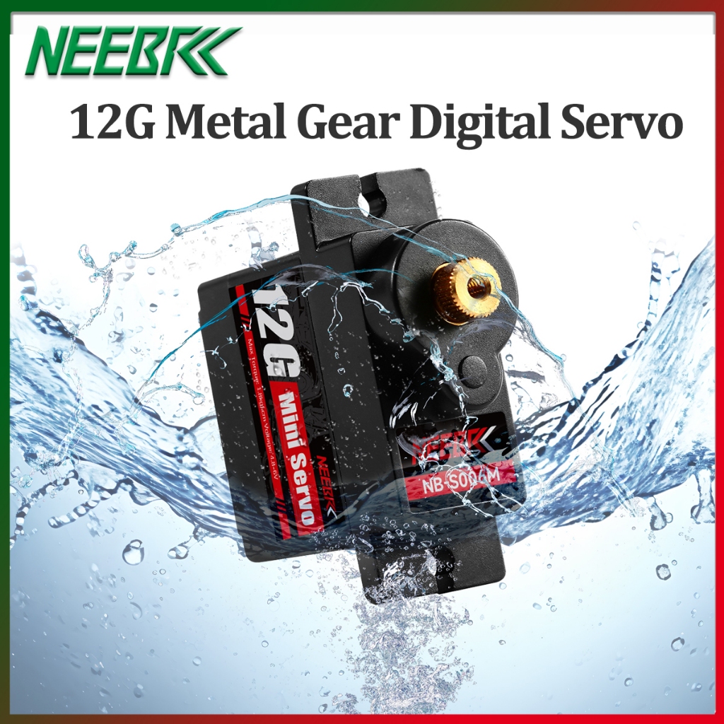 NEEBRC 12G เกียร์โลหะกันน้ํา Digital Servo สําหรับ 1/24 Scale RC รถ Crawler เฮลิคอปเตอร์เครื่องบินเรืออุปกรณ์เสริม Axial SCX24