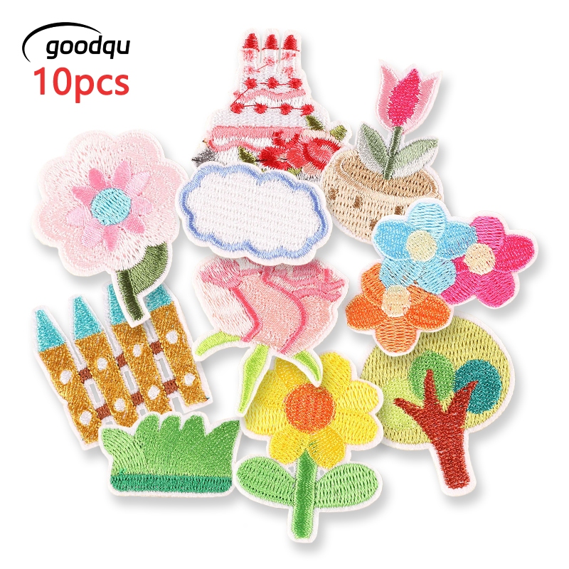 10ชิ้นจํานวนมากดอกไม้น่ารักเหล็กบนแพทช์ปักสําหรับเสื้อผ้าเย็บMochilaผ้าแพ็คสาวเด็กแจ็คเก็ตความร้อนApplique Parche