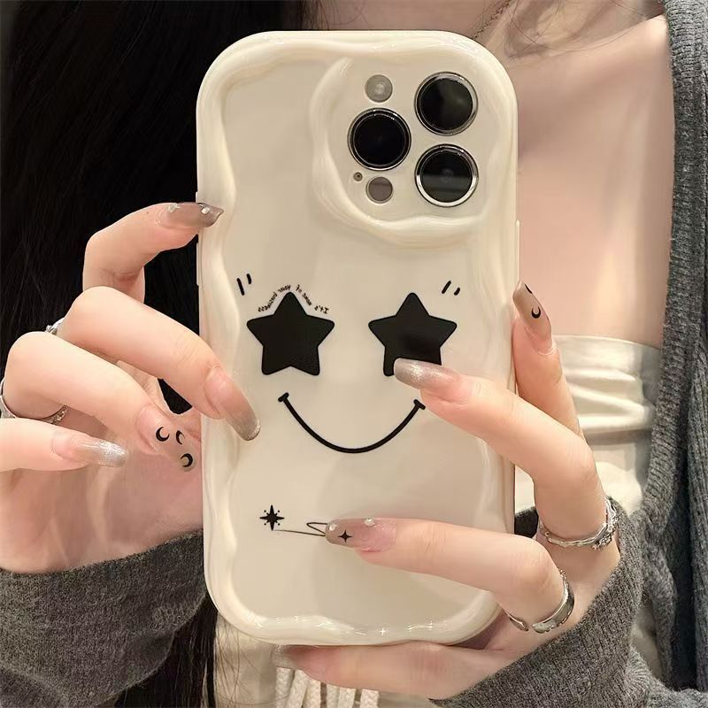 Realme 14 Pro 14x 13 12 11x10 9 9i 8 8i 7 7i 6 6i 5i 5s Smiley Face Stars Design ฝาครอบโทรศัพท์