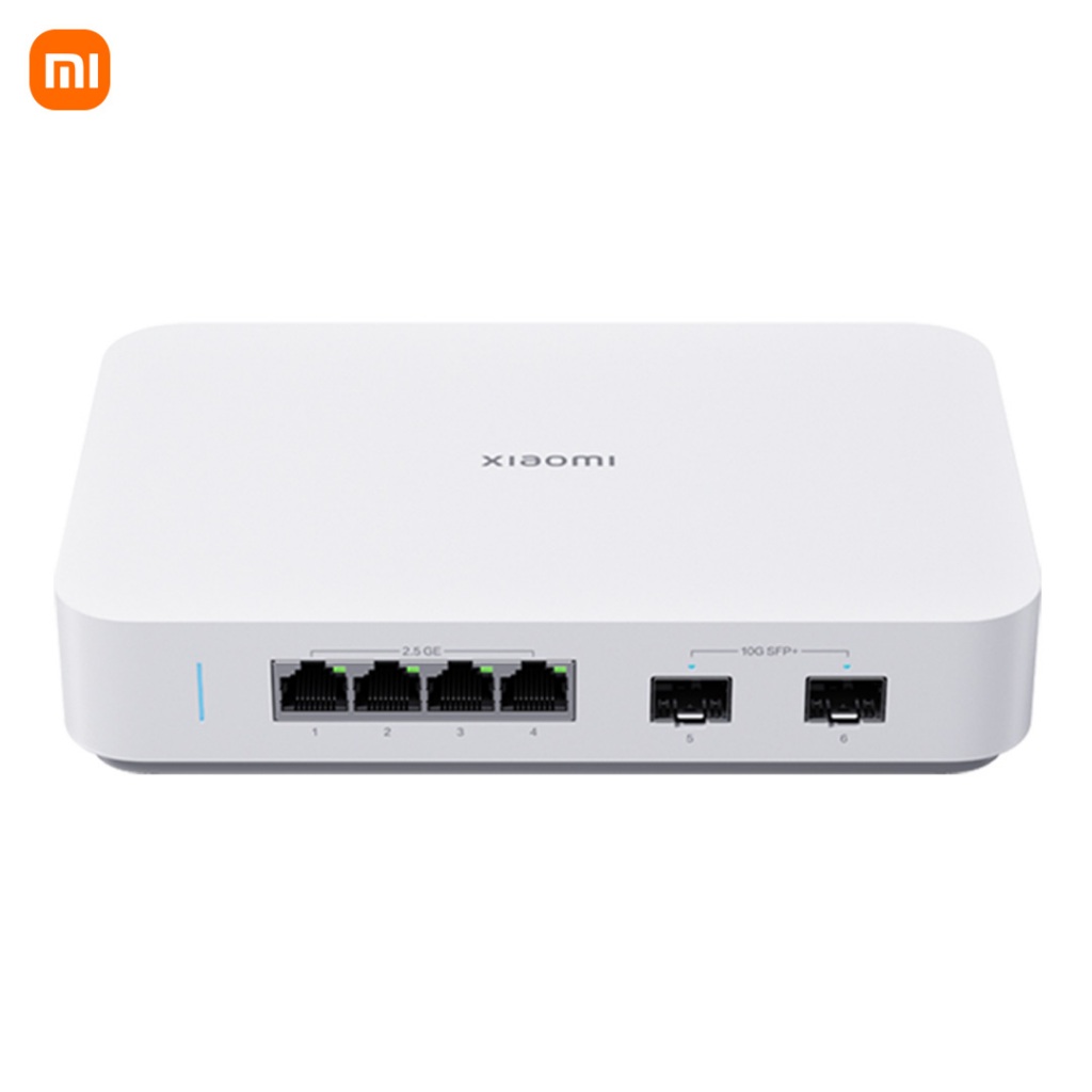 Xiaomi 10G Ethernet Switch Dual 10G + 4 พอร์ต2.5G 60Gbps ความจุการสลับความยืดหยุ่นหลายความเร็ว