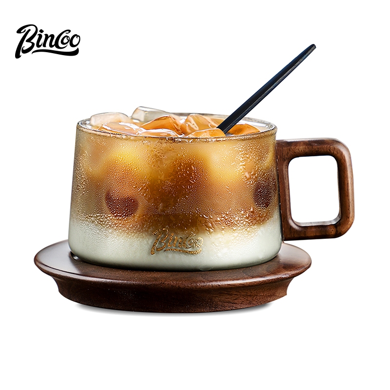 Bincoo ชุดถ้วยกาแฟ และจานรอง ระดับไฮเอนด์ พร้อมช้อน แก้วกาแฟ ขนาด 250 มล.