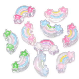 St. kunkka 5 ชิ้น 17 * 30.5 มม.ลูกปัดสีรุ้งอะคริลิค ใช้สำหรั…