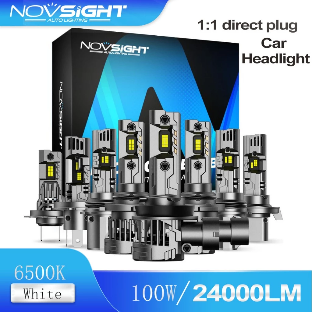 รับประกัน 1 ปี NovSight N99 24000LM 100W H4 H7 H11 9005 9006 Super Bright LED รถ 6500K เย็นแสงสีขาว High Power กันน้ํา Long Life ไฟหน้ารถชุดอัพเกรด