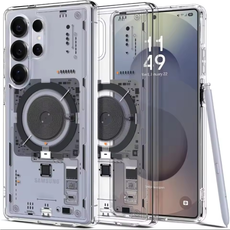 กรณีเทคโนโลยีแม่เหล็กสําหรับ Samsung Galaxy S25Ultra S24 S23 Ultra S25 + S23U S24Ultra Plus Coque Precision Hole ฝาครอบป้องกันกล้อง