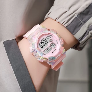 สุภาพสตรี LED นาฬิกาดิจิตอลหน้าปัดขนาดใหญ่สีปลุก Luminous Chronograph Muti-fuctional School Unicorn ซิลิโคนกีฬานาฬิกาสําหรับนักเรียนหญิงเด็กของขวัญ