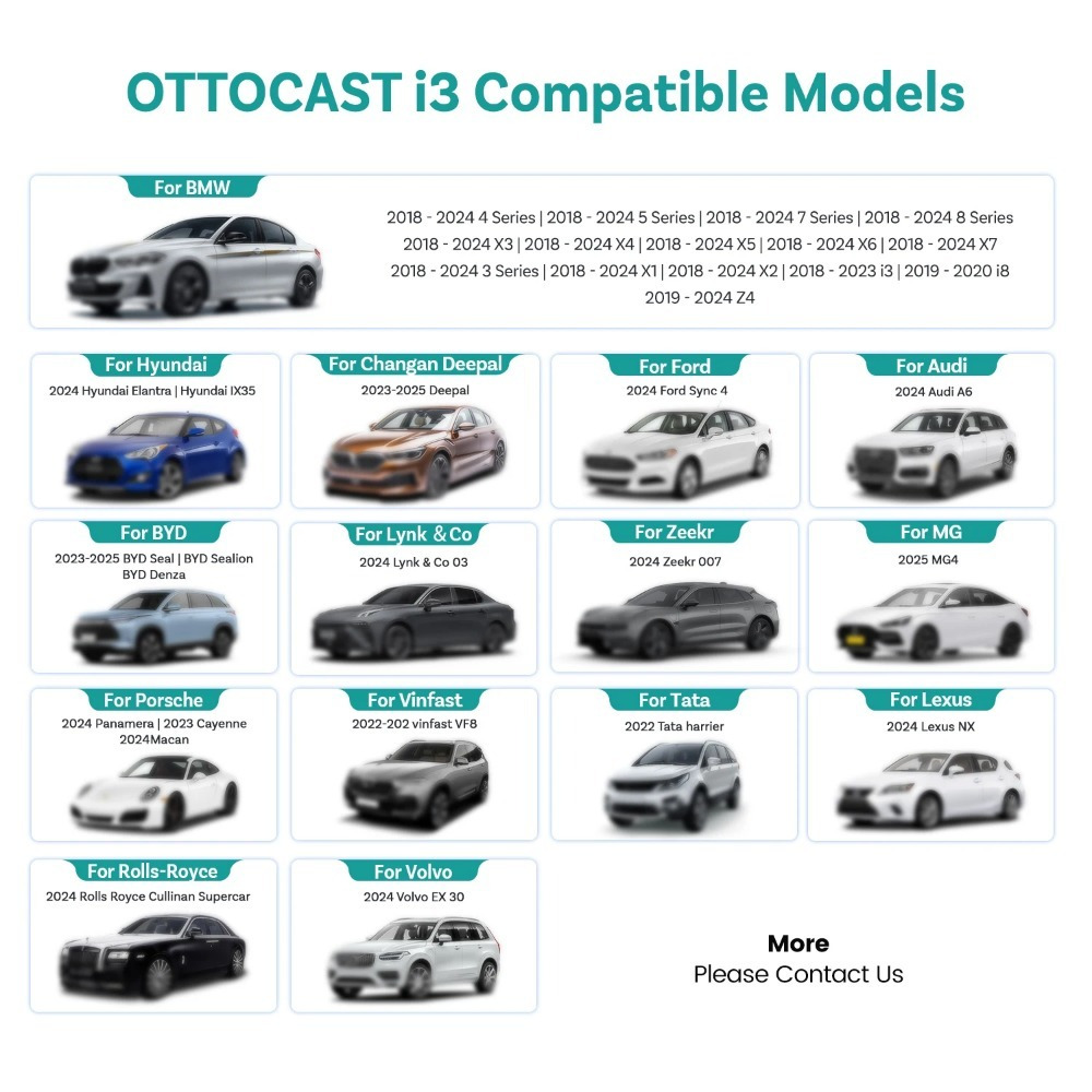 OTTOCAST OttoAiBox i3 ไร้สาย CarPlay Android Auto Snapdragon 6125 Android 13 AI กล่องสําหรับ BMW & Ohter รถไร้สาย - รูปที่ 5