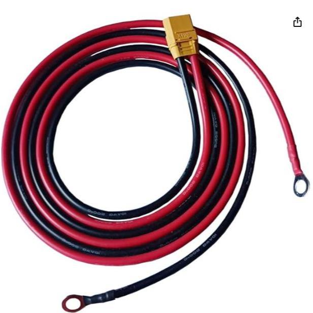 XT90 ถึง O แหวน Terminal สาย/XT90 หญิง O แหวนเชื่อมต่อลวด 1.5M 10AWG ซิลิคอนสําหรับสถานีพลังงานแสงอา