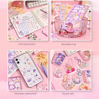 ชุดสติกเกอร์ ทําเอง การ์ตูน 100/200 สติกเกอร์กลิตเตอร์น่ารักสําหรับตกแต่งสมุดโน๊ต เคสโทรศัพท์ และคอมพิวเตอร์
