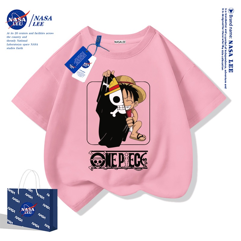 【จัดส่งภายใน 48 ชั่วโมง】เสื้อยืดแขนสั้นสำหรับเด็ก NASA ผ้าฝ้ายสีดำ ลายวันพีซ (One Piece) แฟชั่นเท่ๆ ใส่ได้ทั้งเด็กชายและเด็กหญิง - รูปที่ 2