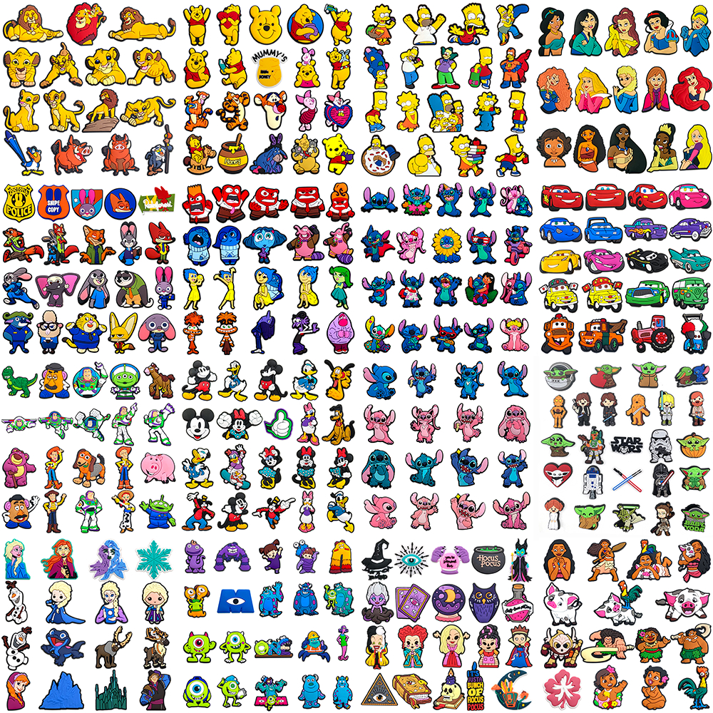 30 ชุด Disney Collection รองเท้าผ้าใบ Charms รองเท้าแตะจี้ปุ่มรองเท้า Clog Pins สําหรับเพื่อน