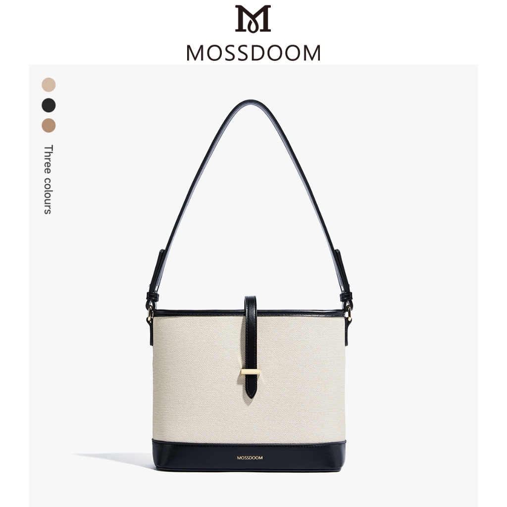 MOSSDOOM catly bag กระเป๋าแฟชั่นสะพายไหล่ ทรงบักเก็ต ใช้งานได้อเนกประสงค์หรูหรา จุของได้เยอะ