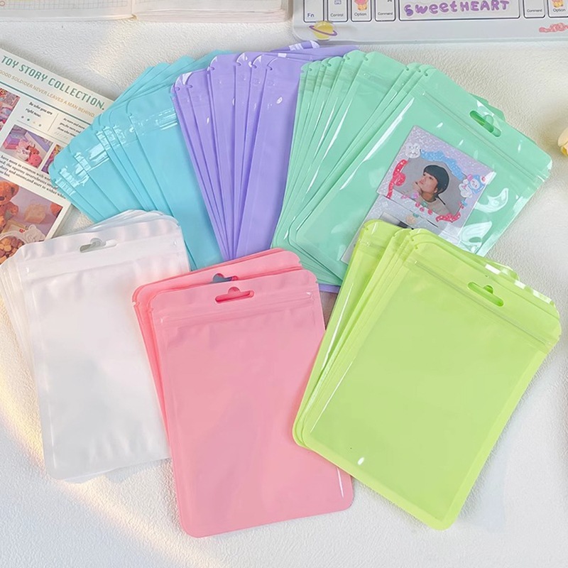 St.kunkka 20/50 ชิ้น ถุงซิปล็อคพาสเทล การ์ด สีหวานมาการอง ใส่เครื่องประดับ