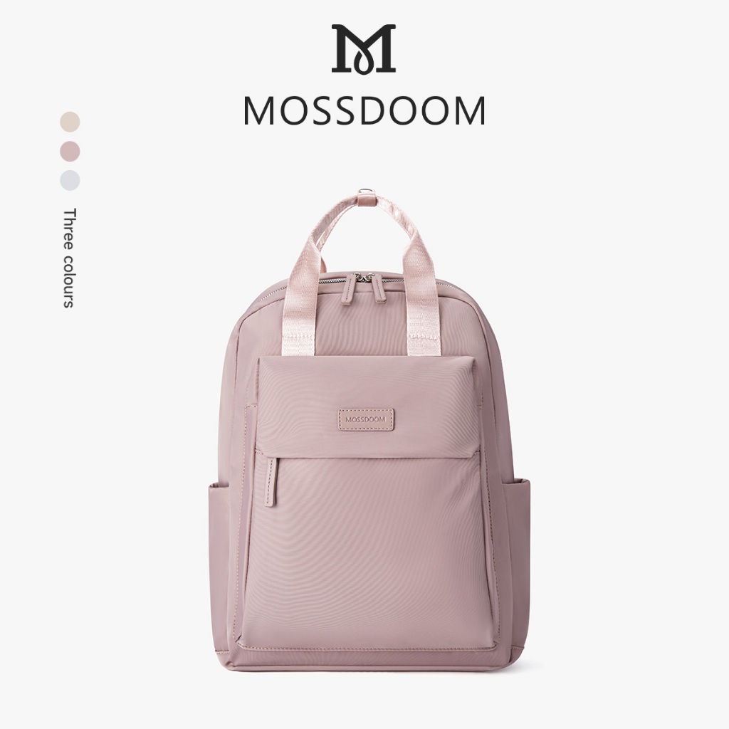 MOSSDOOM Herve Backpack กระเป๋าเป้สะพายหลังผู้หญิงสไตล์วิทยาเขตความจุขนาดใหญ่