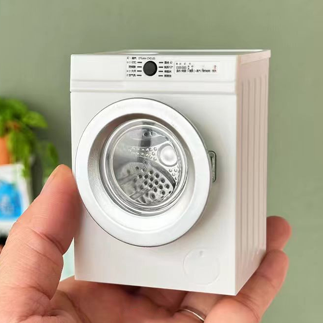1:12 Scale Miniature เครื่องซักผ้ากลองไฟฟ้าเครื่องซักผ้าซักรีดชุด Dollhouse Decor ของเล่นแกล้งทําเป็นของเล่น