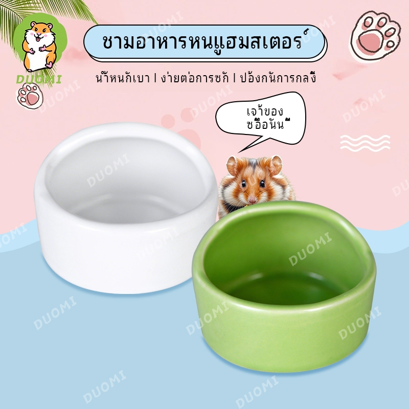 ท่องเที่ยวหนูแฮมสเตอร์ ชามอาหารหนูแฮมสเตอร์ ชามอาหารนกแก้ว ชามอาหารปากเอียง ที่ให้อาหารสัตว์เลี้ยง