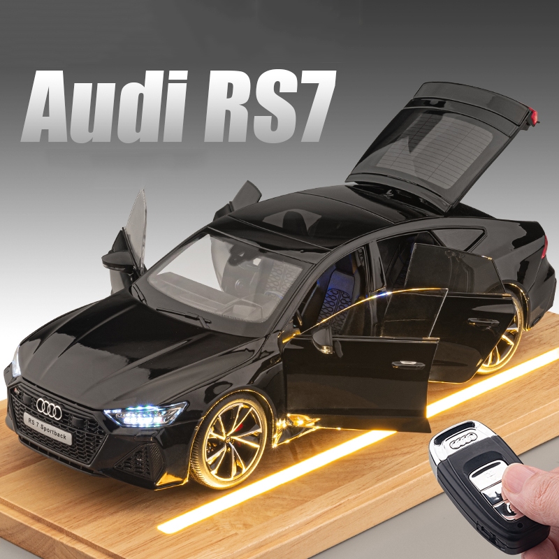1:18 AUDI RS7 Sportback Key รุ่นรถเสียงและแสงของเล่นเด็กของสะสมวันเกิด