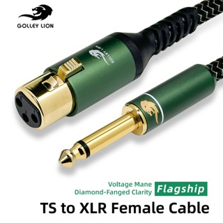 สายไมโครโฟน GOLLEY LION, สายเคเบิลขนาด 6.35 มม. TS ถึง XLR ต…