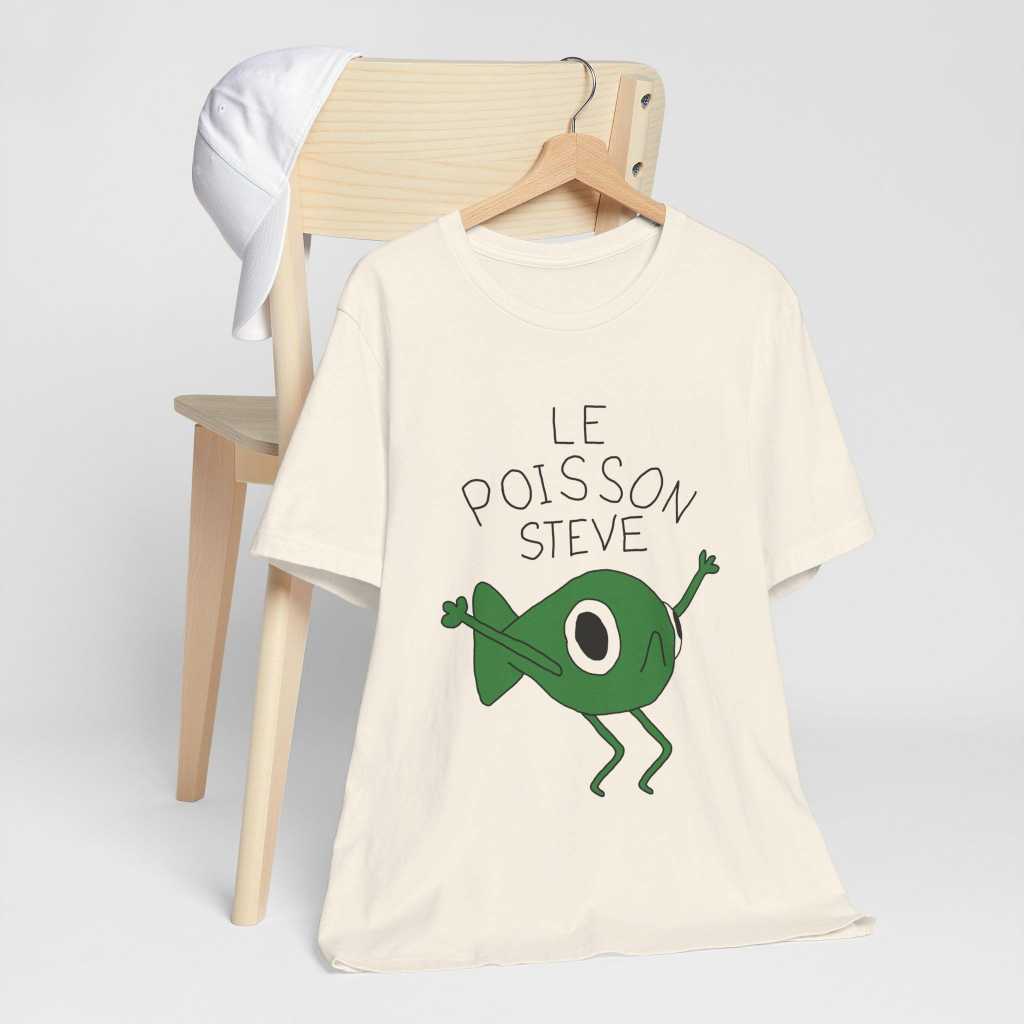 Le Poisson Steve tee เสื้อยืดตลก Meme เสื้อยืด Meme เสื้อยืดตลก