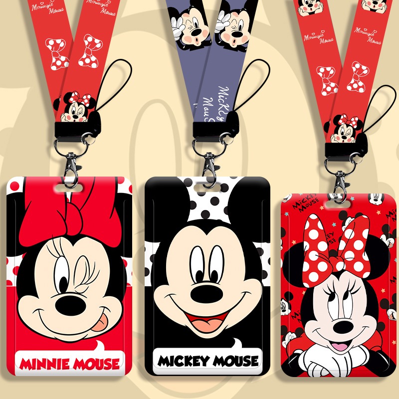 เปิดเทอม ซองการ์ดมิกกี้เมาส์ 2 ช่องกันน้ำ + สายคล้อง สำหรับบัตรนักศึกษา/บัตรอาหาร/บัตรพนักงาน/BTS