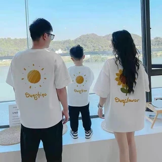 NASA ชุดครอบครัว 2025 ใหม่ เสื้อคู่แม่ลูก เสื้อยืดแขนสั้น เสื้อเด็ก เนื้อผ้าสบาย เบาเย็น สไตล์เกาหลี
