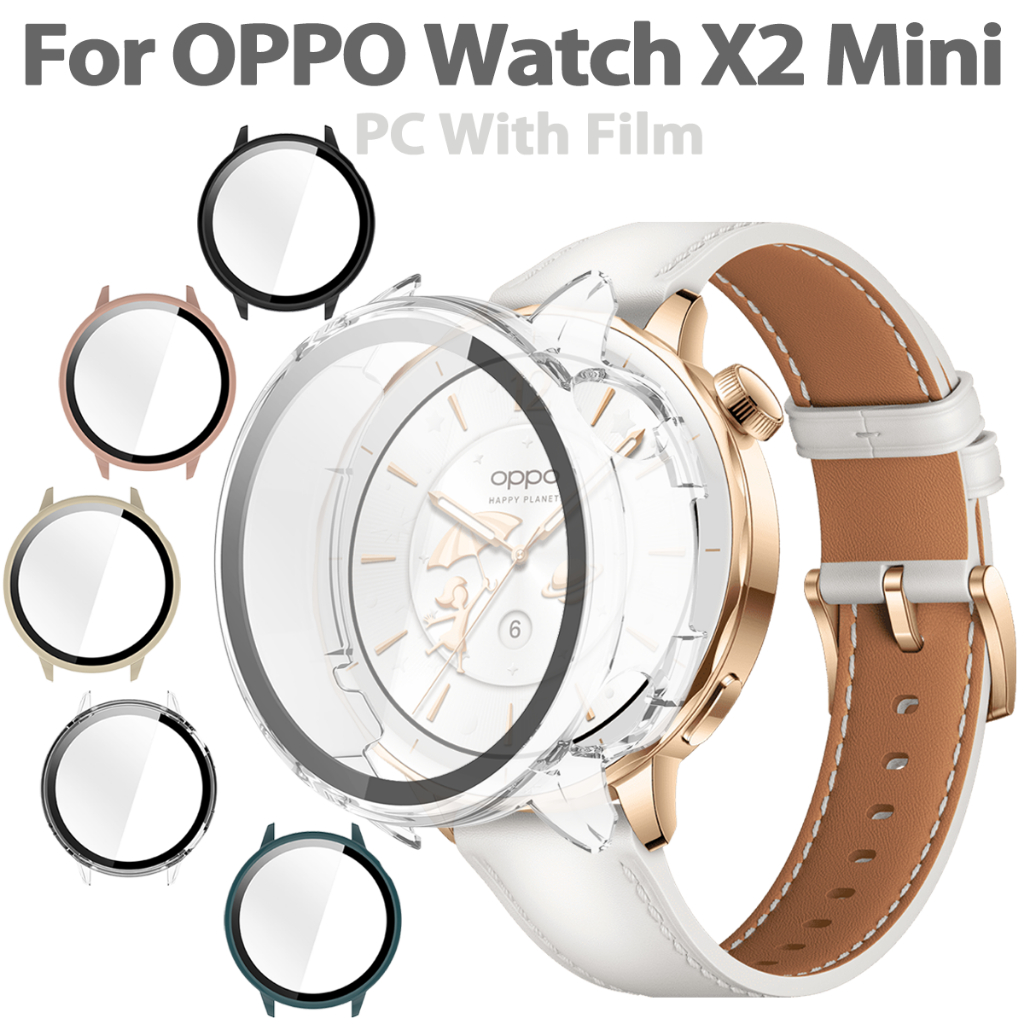PC Hard Case สําหรับ OPPO Watch X2 Mini ฟิล์มกระจกนิรภัยป้องกันกรณีคลุมทั้งหมดปกป้องหน้าจอกันชนปลอก