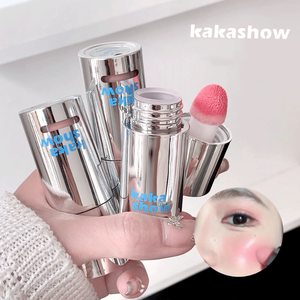 KAKASHOW Glossy Blush Liquid 5g - กันน้ํา Long Lasting Smudgeproof สไตล์เกาหลี Natural Pink Cheek C486