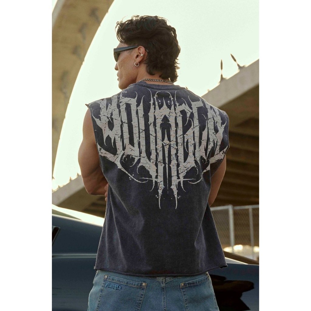 25SS ใหม่ YOUNGLA ผู้ชายสไตล์อเมริกัน Oversize Cotton Vest แห้งเร็ว Breathable Fitness Training Jogger ลําลองอเนกประสงค์แขนกุด