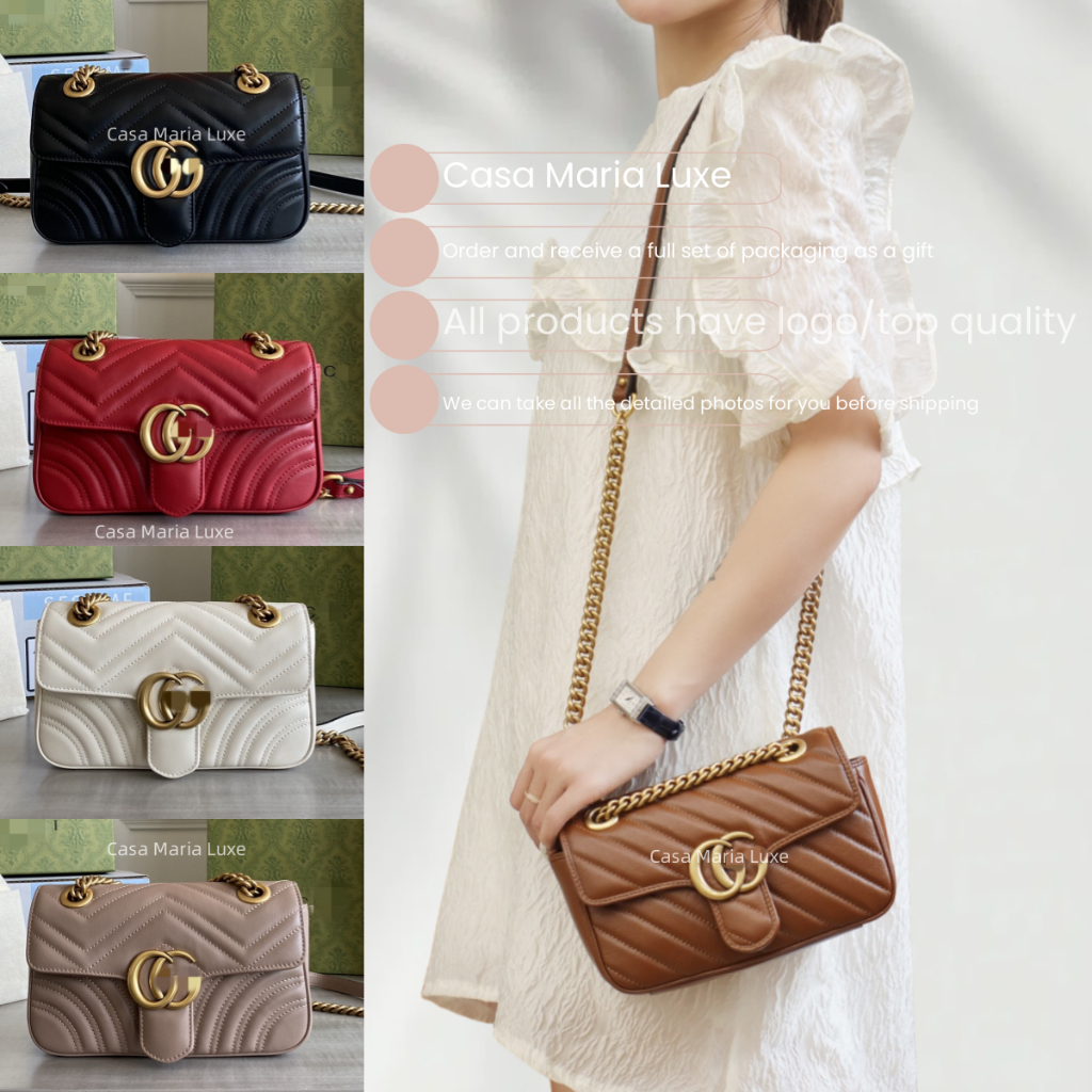 GG1/446744/Marmont/22CM/Casa Maria Luxe/chain bag/armpit bag/shopping bag/handbag/tote bag/mailman b
