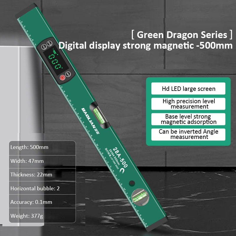30/40/50/60เซนติเมตรอิเล็กทรอนิกส์จอแสดงผลดิจิตอลระดับไม้บรรทัด90องศาแม่เหล็กมุมเมตรอลูมิเนียมอัลลอยด์ระดับไม้โปรแทรกเตอร์เครื่องวัดความเอียง - รูปที่ 7