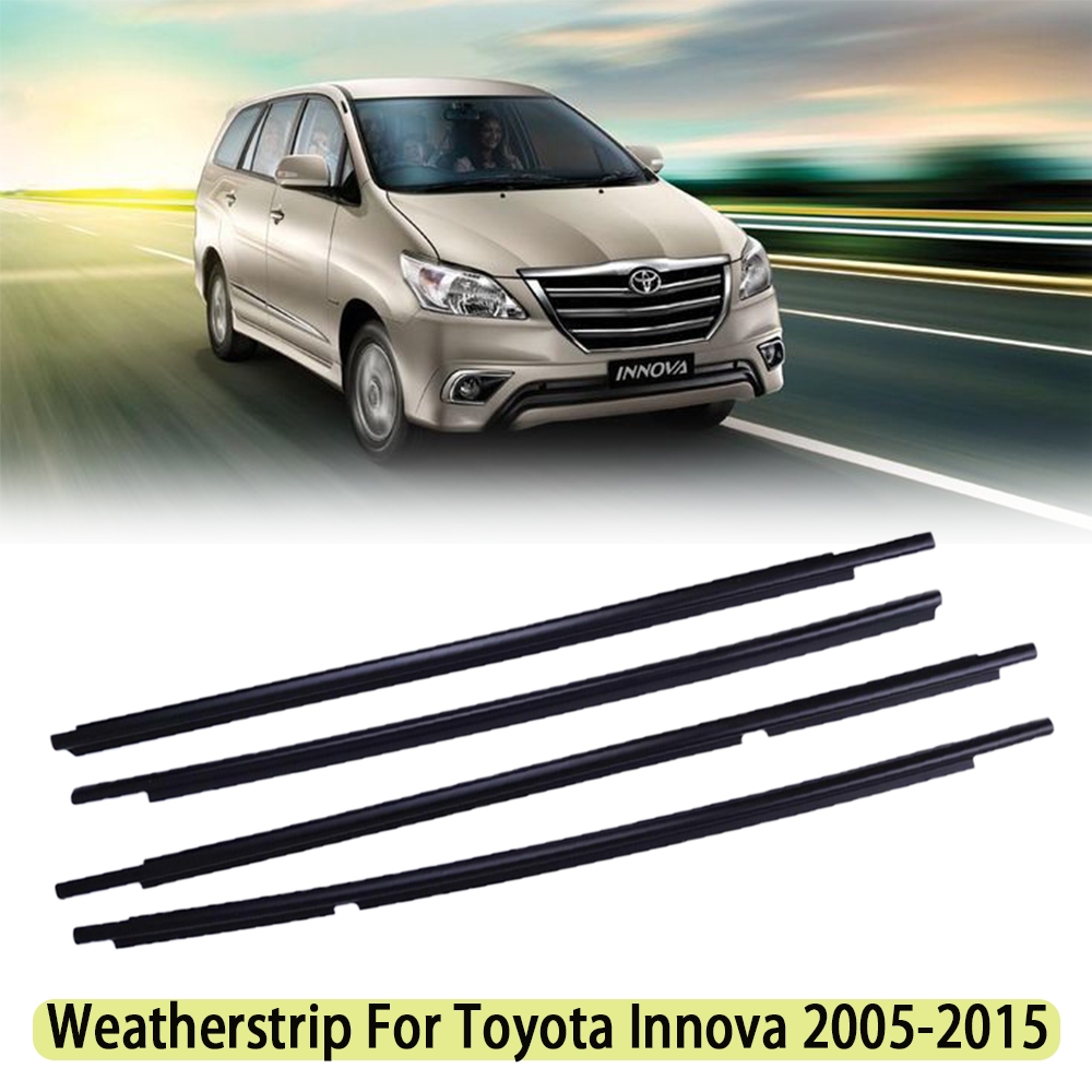 A Set 4 PCSคิ้วรีดน้ำนอก Toyota Kijang Innova KUN40 2004-2015 คู่หน้า หลัง ซ้าย ขวา โตโยต้า 4เส้น คิ้วรีดน้ำประตู INNOVA