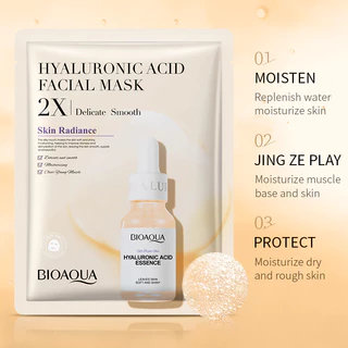 BIOAOUA ชุดมาส์กหน้า ซื้อ 10 แถม 1 (รวม 11 แผ่น) คอลลาเจน วิตามินซี เพื่อความขาวกระจ่างใส ต่อต้านริ้วรอย และเติมความชุ่มชื้น