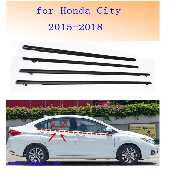 4เส้น city คิ้วรีดน้ำประตู คิ้วรีดน้ำ ยางรีดนำ้ขอบกระจก HONDA city GM6 2014-2020 ยางรีดน้ำ ยางรีดน้ำนอก