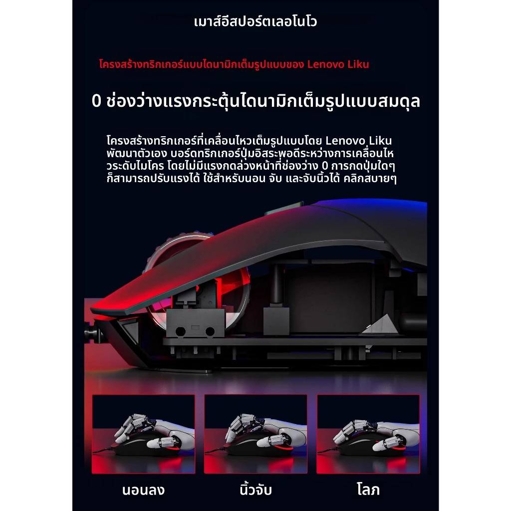 เมาส์มีสาย Lenovo M120 สำหรับเกมและสำนักงาน thumbnail 7