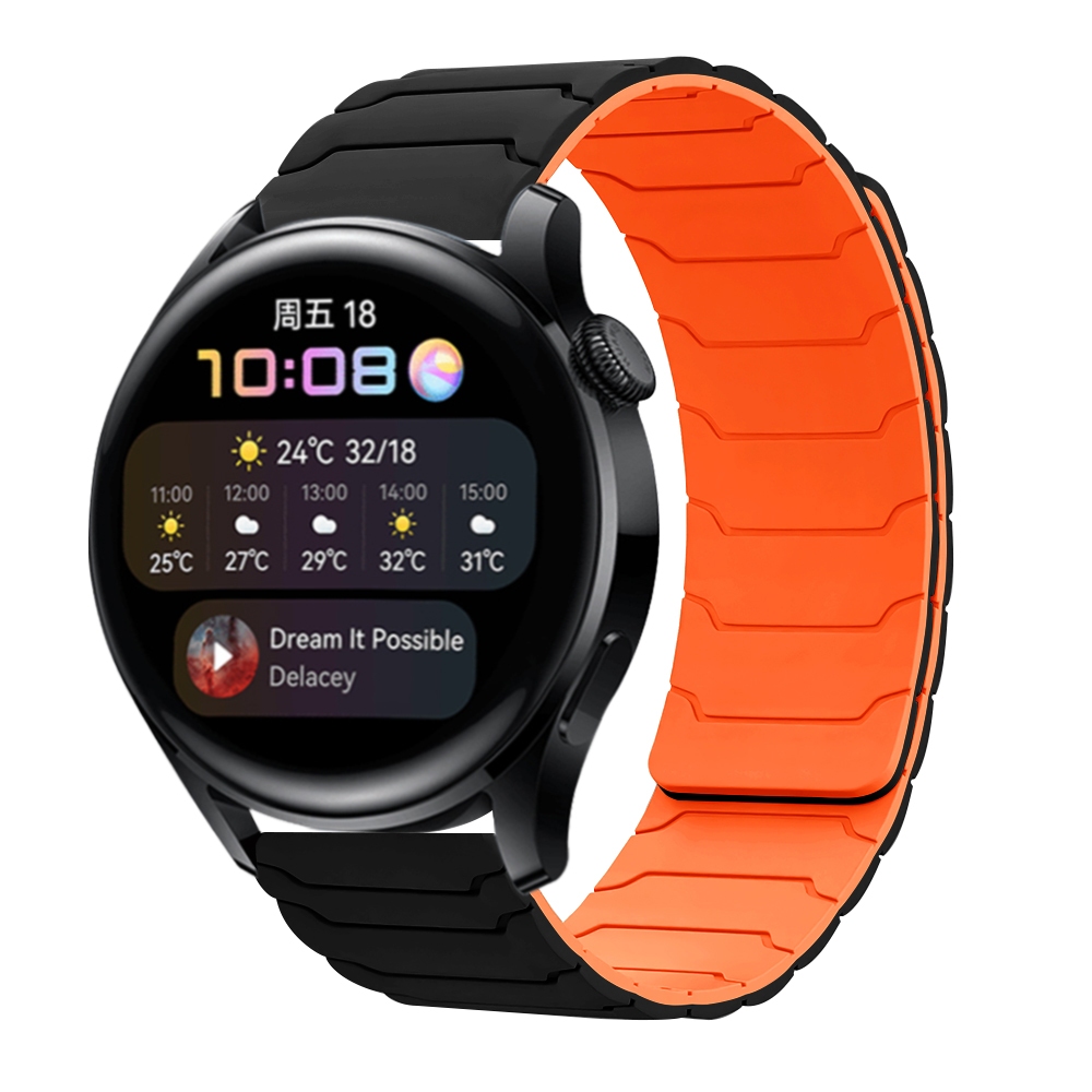 18 มม.20 มม.22 มม.เกราะซิลิโคนแม่เหล็กดูดสายรัดสําหรับ CMF นาฬิกา Pro Smartwatch สายรัดข้อมือซิลิโคนสําหรับ Samsung Galaxy นาฬิกา 4/5/6/7