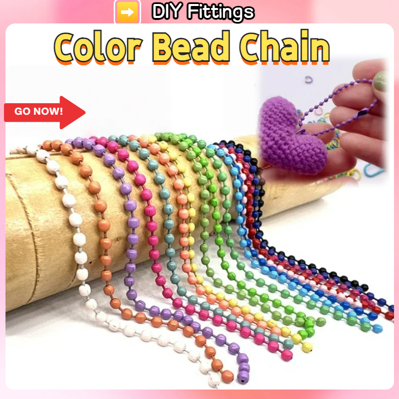 20ชิ้นสีลูกปัดโซ่อบสีคลื่นลูกปัดโซ่แท็กโซ่พวงกุญแจโซ่ลูกอมสีทําเองอุปกรณ์เครื่องประดับ