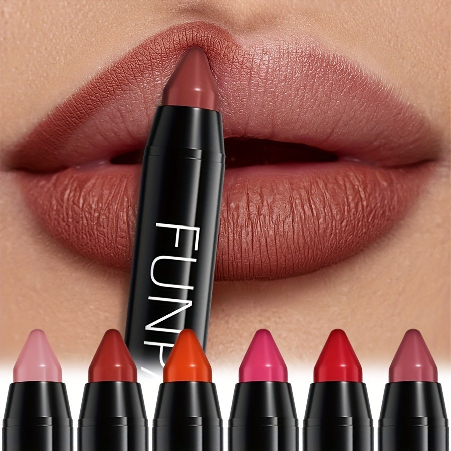 16 สี Matte ลิปสติกดินสอกันน้ําติดทนนาน Non-Stick Cup Lip Stain Tint เครื่องสําอาง Nude ลิปสติกปากกาแต่งหน้า