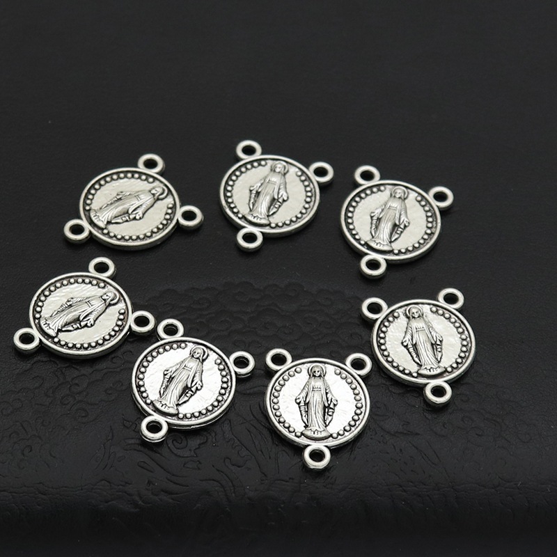 Our Lady Medal Virgin Mary Connectors - 10/20 ชิ้นกลางลูกประคําสําหรับ Chaplet สร้อยคอสร้อยข้อมือทํา, ผลการค้นหาเครื่องประดับทางศาสนา (Catholic Beadwork Supplies)