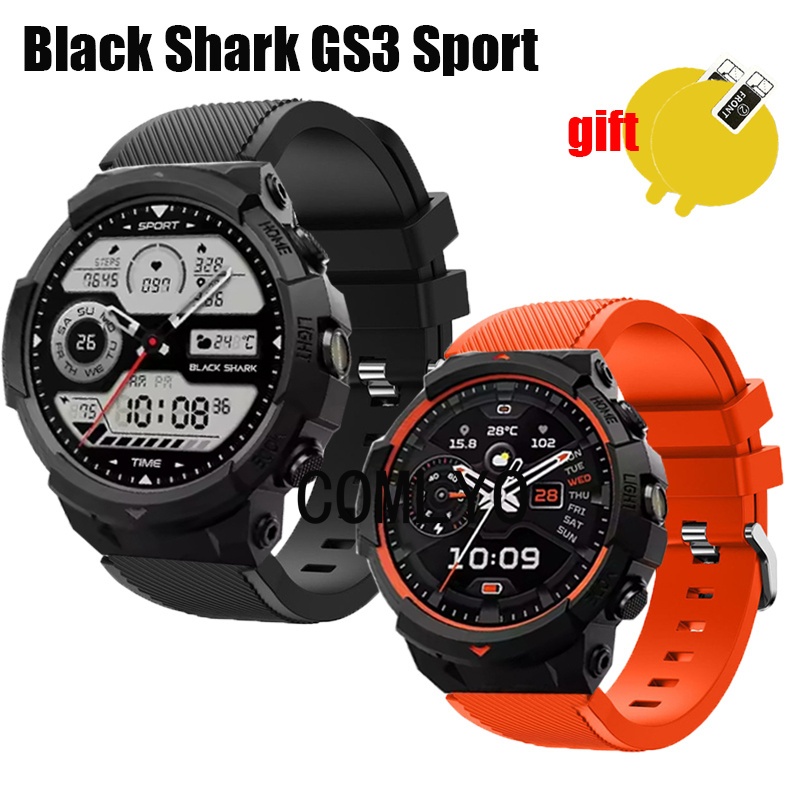 สําหรับ Black Shark GS3 Sport Smart Watch Strap ซิลิโคนนุ่มผู้หญิงผู้ชายนาฬิกากีฬา Band Screen Protector Film