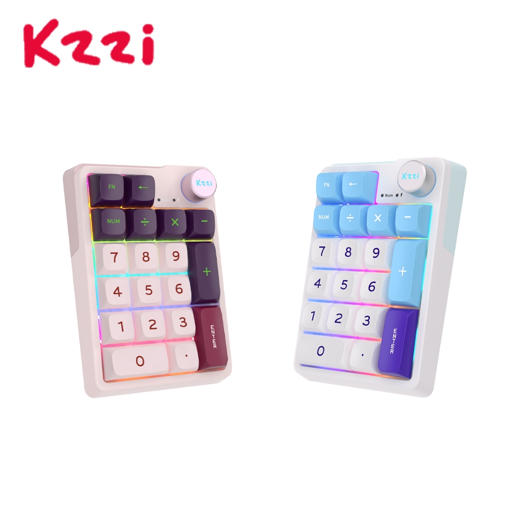 KZZI K20 20 โครงสร้างปะเก็นที่สําคัญพร้อมสลับลูกบิด RGB ปุ่มกดแป้นพิมพ์การเงินแป้นพิมพ์สํานักงาน