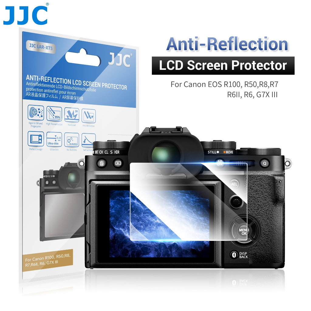 JJC AR Film ตัวป้องกันหน้าจอ สําหรับกล้อง Canon EOS R50 G7X Mark III R6 II R10 R8 R6 R100 R6II ป้องกันแสงสะท้อน LCD ฟิล์มป้องกันแสงสะท้อนบางเฉียบ