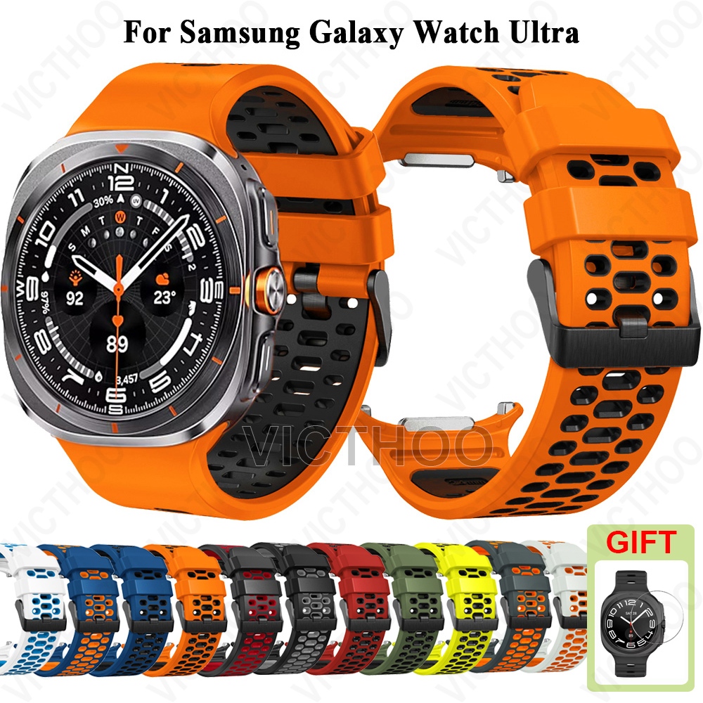 เปลี่ยนวงดนตรีซิลิโคนสายรัดข้อมืออุปกรณ์เสริมให้ Galaxy Watch Ultra 47mm