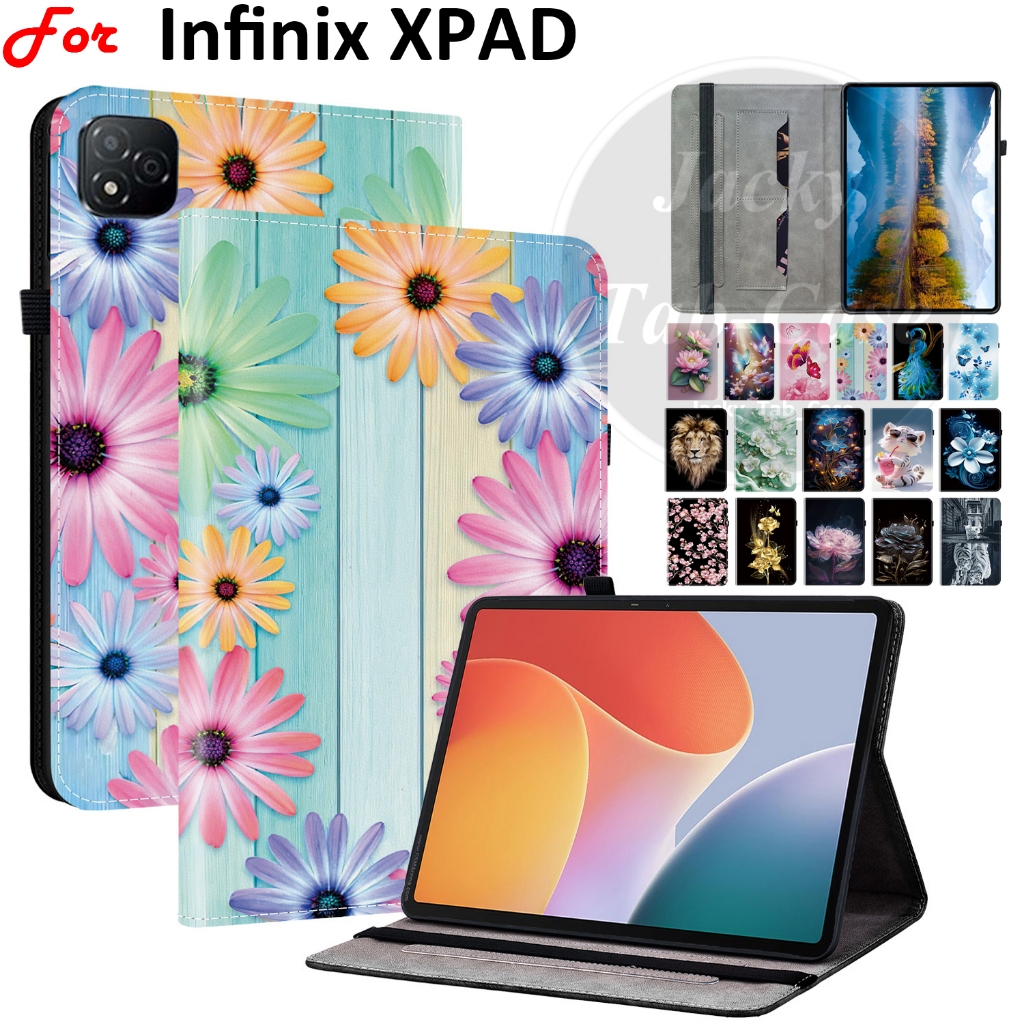 สําหรับ Infinix XPAD 11 FHD + Flip Case X1101B X1101 LTE WiFi แฟชั่นลวดลายกระเป๋าสตางค์หนัง PU ฝาครอ