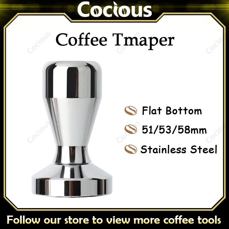 COCIOUS ผง บด อัด ที่กดกาแฟ แทมเปอร์ 51/58 มม ที่กดกาแฟแทมเปอร์ กาแฟด้ามไม้