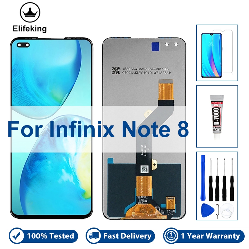 ทดสอบ 100% สําหรับ Infinix Note 8 X692 จอแสดงผล LCD Touch Screen Digitizer Assembly อะไหล่ฟรีซ่อมเคร