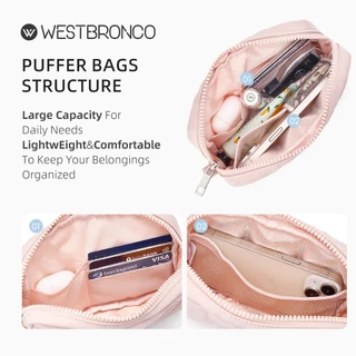 WESTBRONCO รุ่นPuff (พัฟ) กระเป๋าสตางค์แบบคล้องข้อมือสำหรับผู้หญิง มีสายรัดข้อมือ สามารถใส่บัตร โทรศัพท์มือถือได้