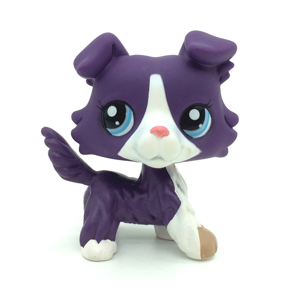Littlest Pet Shop LPS 1676 Purple Collie Dog Blue Eyes Puppy Toy