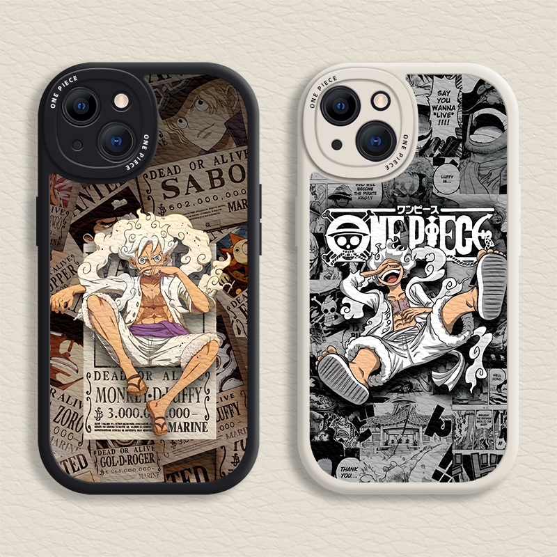 One Piece Case iPhone สําหรับ 16 / 15 / 14 / 13 / 12 / 11 Promax Nika Form Monkey D Luffy Soft Casing สําหรับ iPhone 7 / 8 Plus / X / XR / Xs Max Cover