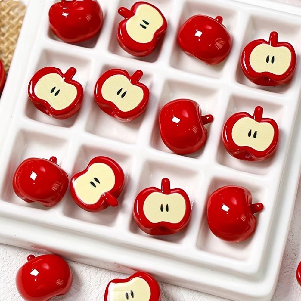 St.kunkka 2-10 ชิ้นอะคริลิค Apple ลูกปัดที่มีสีสัน Half-Block การ์ตูน Apple ลูกปัด DIY ทําสร้อยข้อมือสร้อยคอลูกปัดเครื่องประดับวัสดุอุปกรณ์เสริม